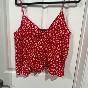 Aqua red leopard cami